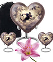 Abstract themed 10-inch heart-shaped football urn 