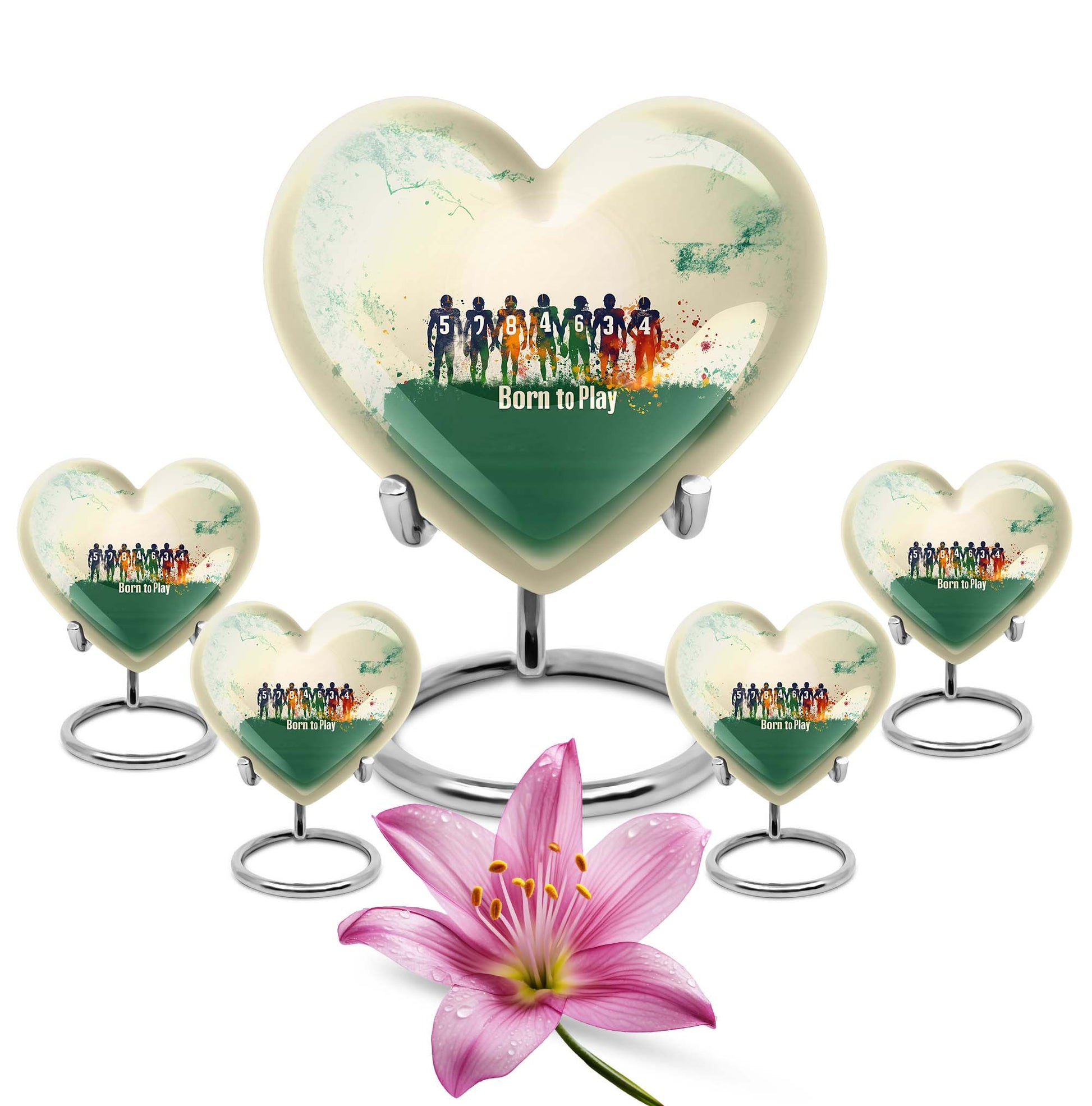 Football Urn heart design