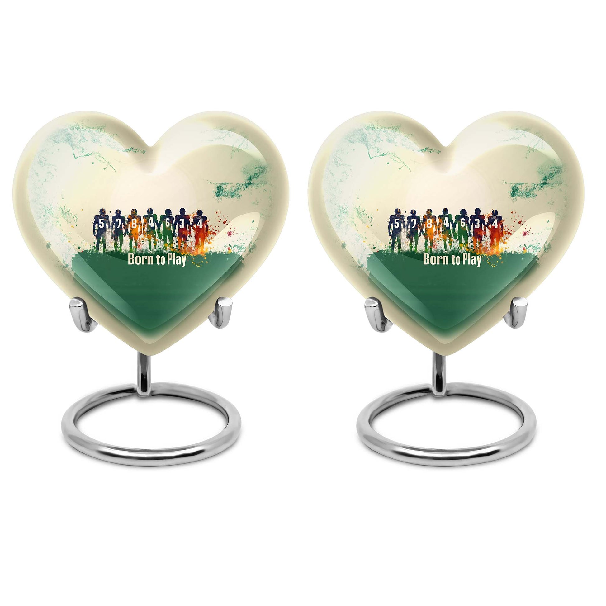 Football Urn heart design