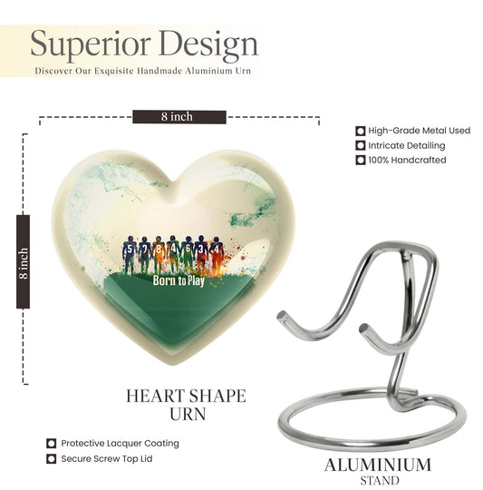Football Urn heart design