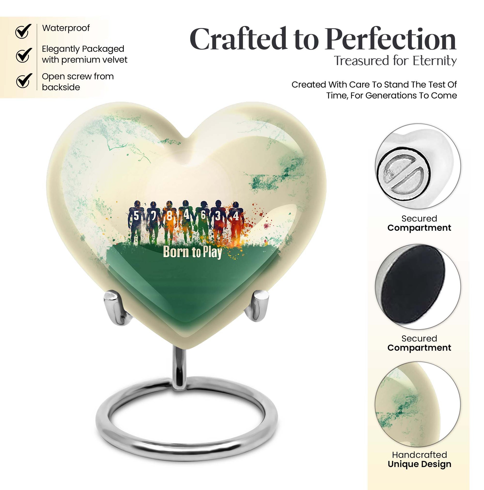 Football Urn heart design