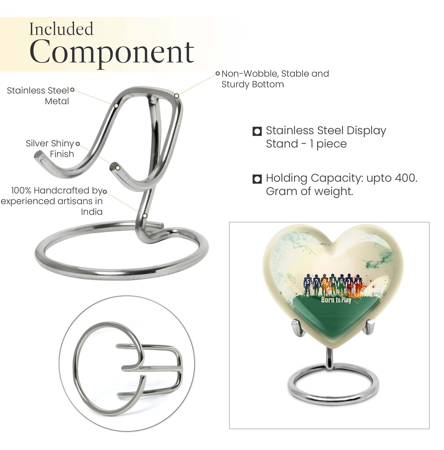 Football Urn heart design