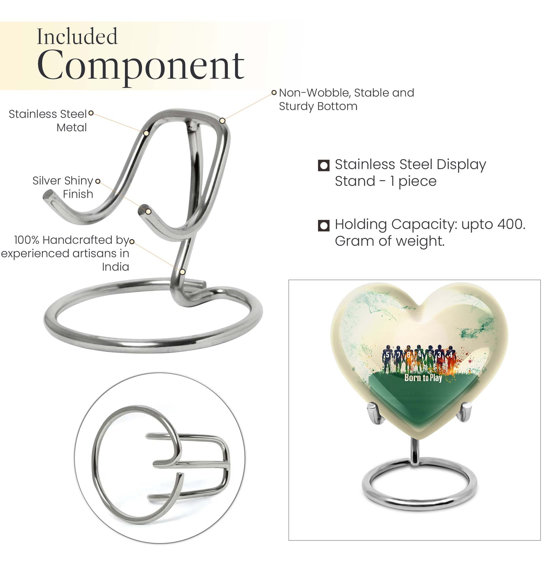 Football Urn heart design