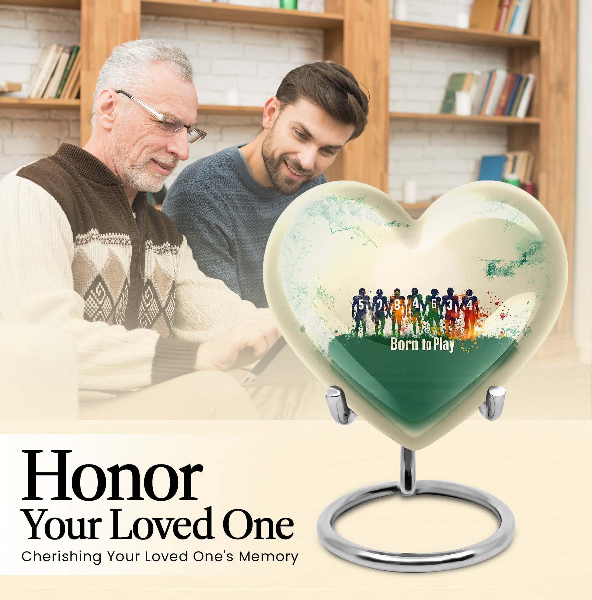Football Urn heart design