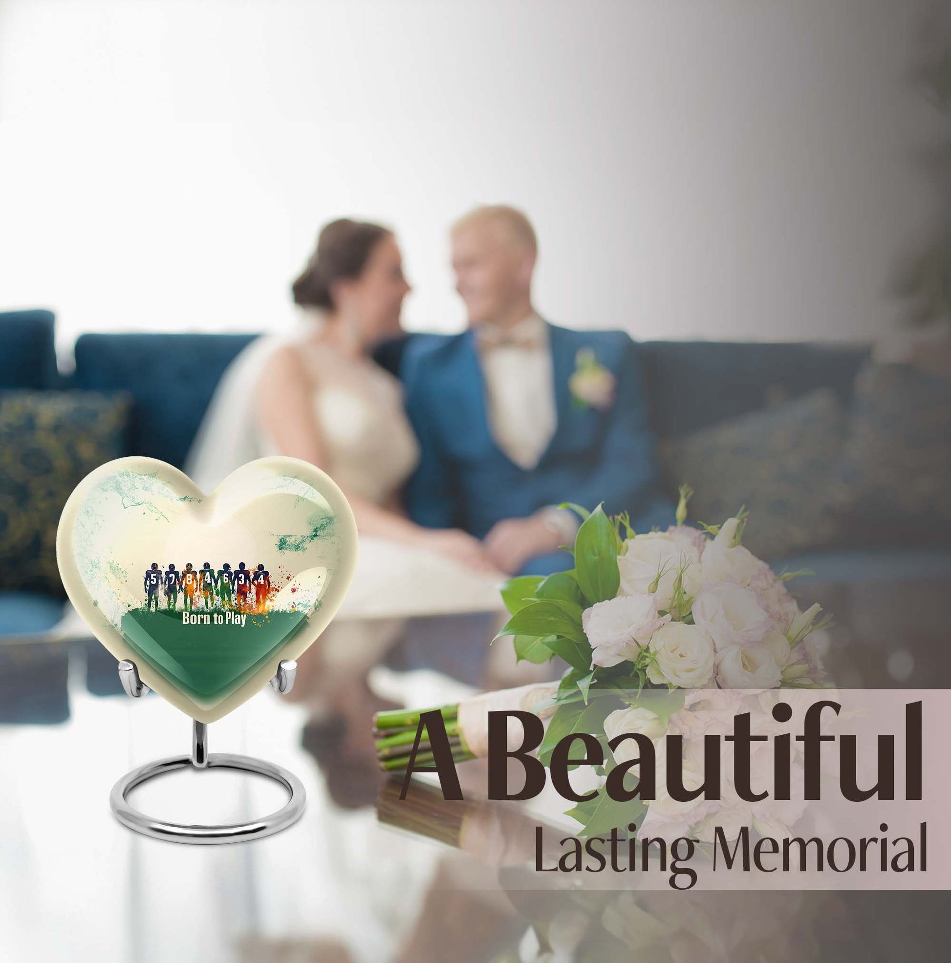 Football Urn heart design