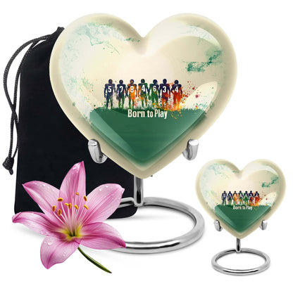 Football Urn heart design