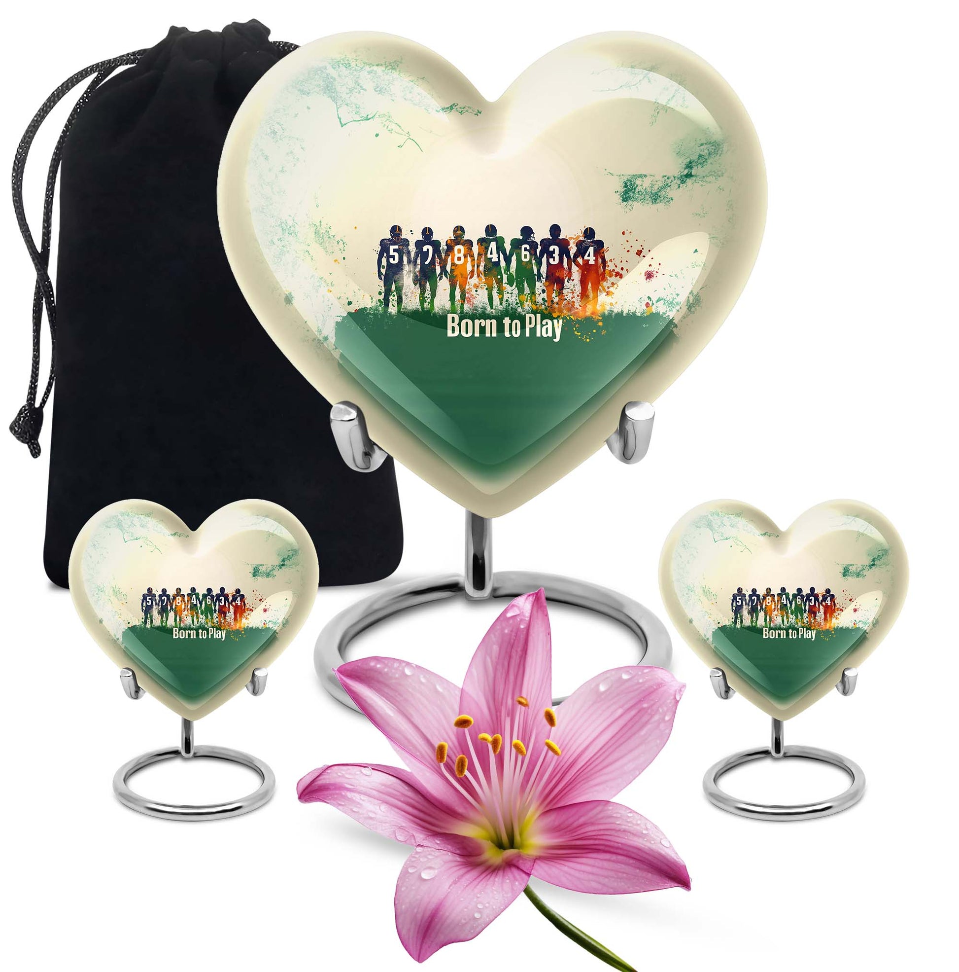 Football Urn heart design