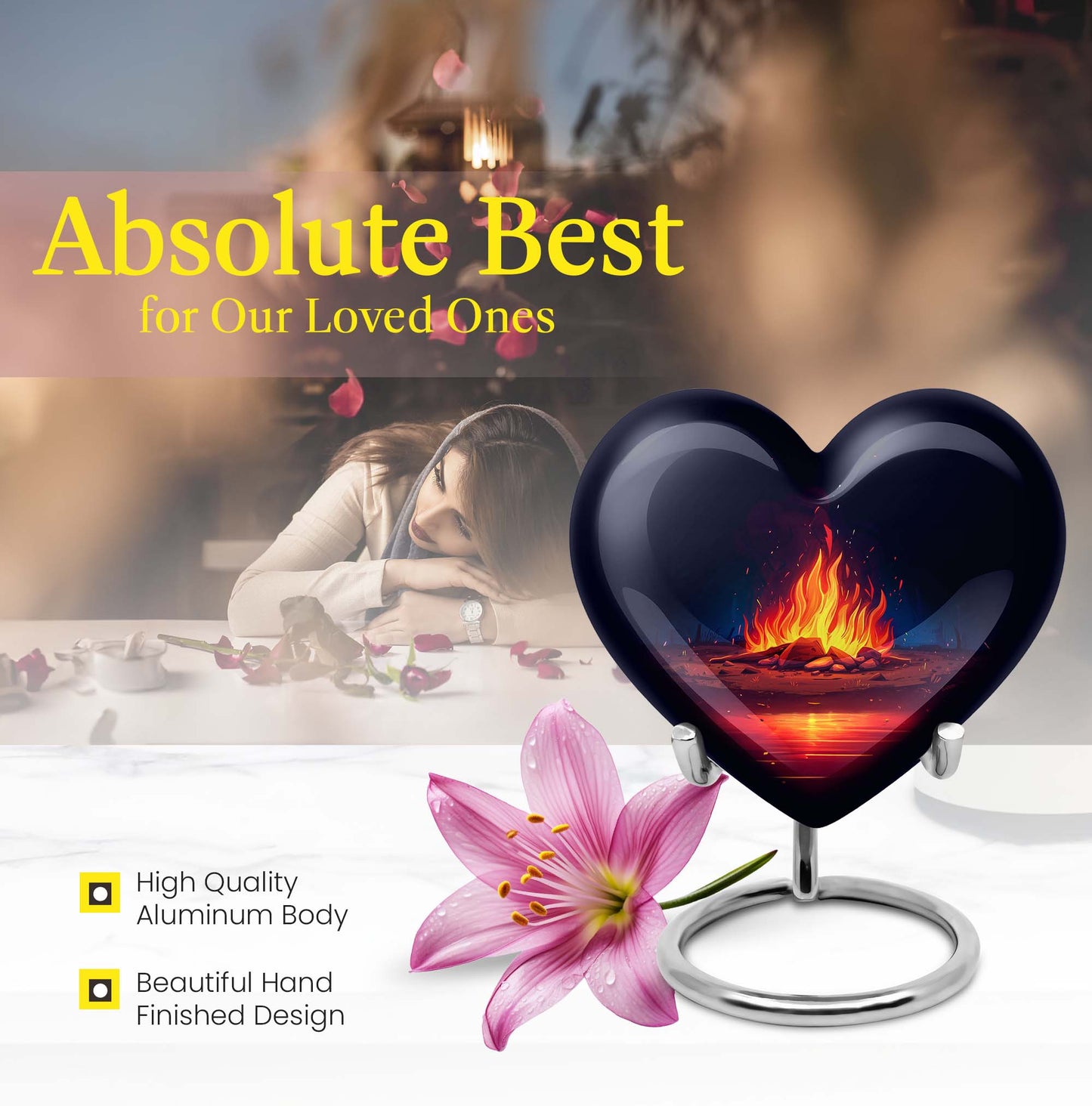 bornfire large heart urn