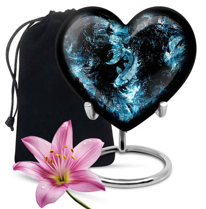 heart-shaped funeral urn for mom