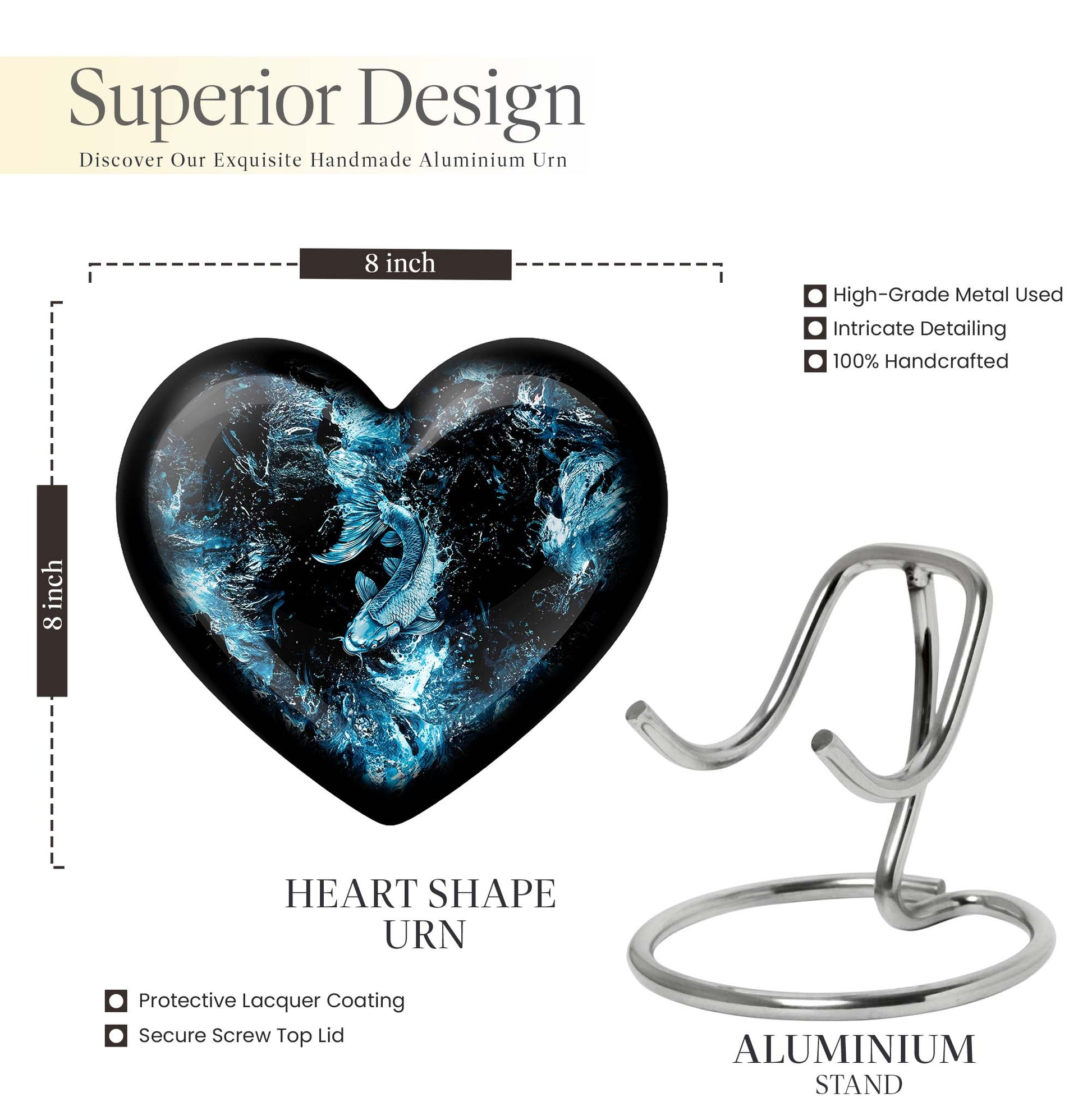 heart-shaped funeral urn for mom