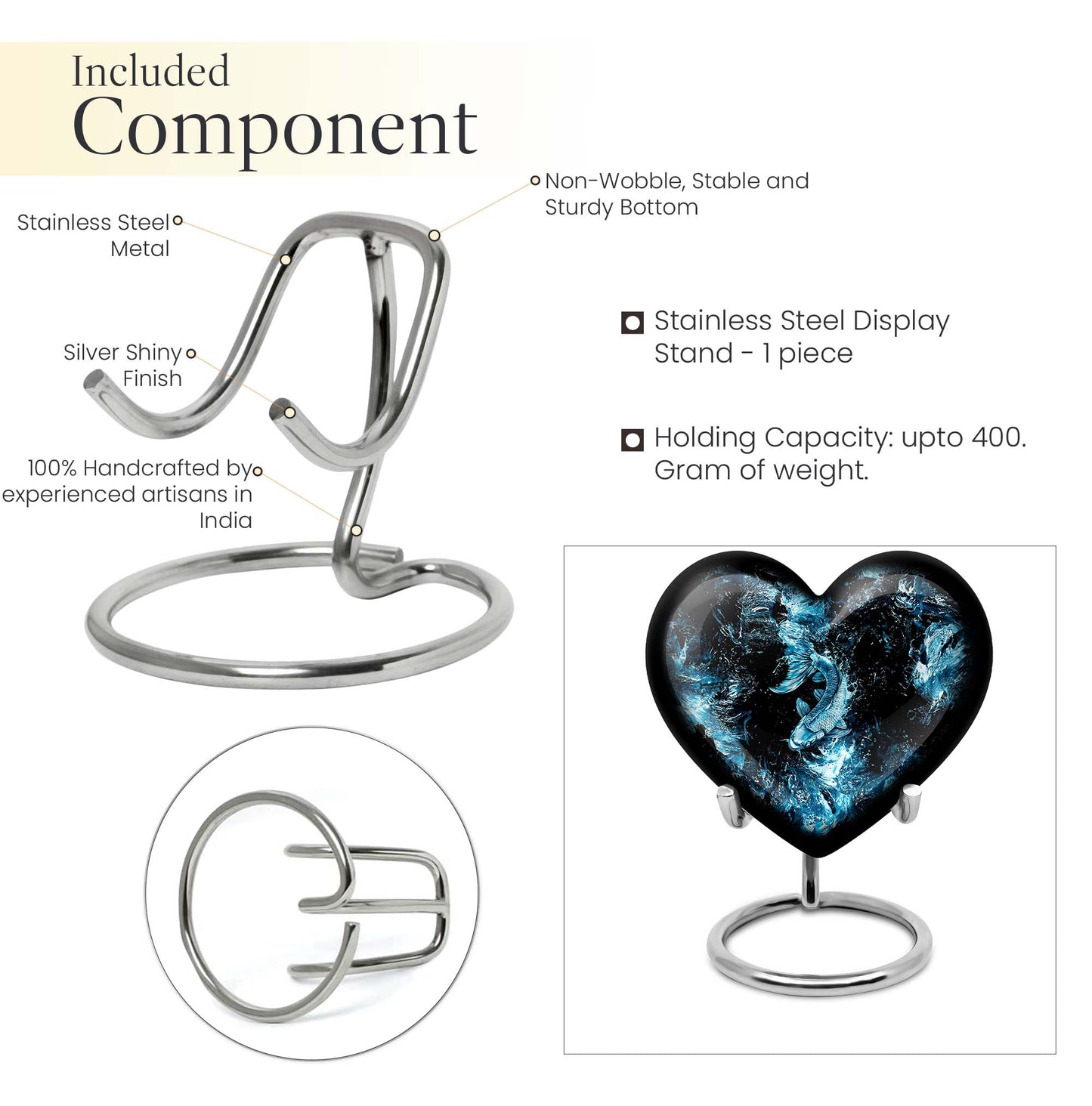 heart-shaped funeral urn for mom