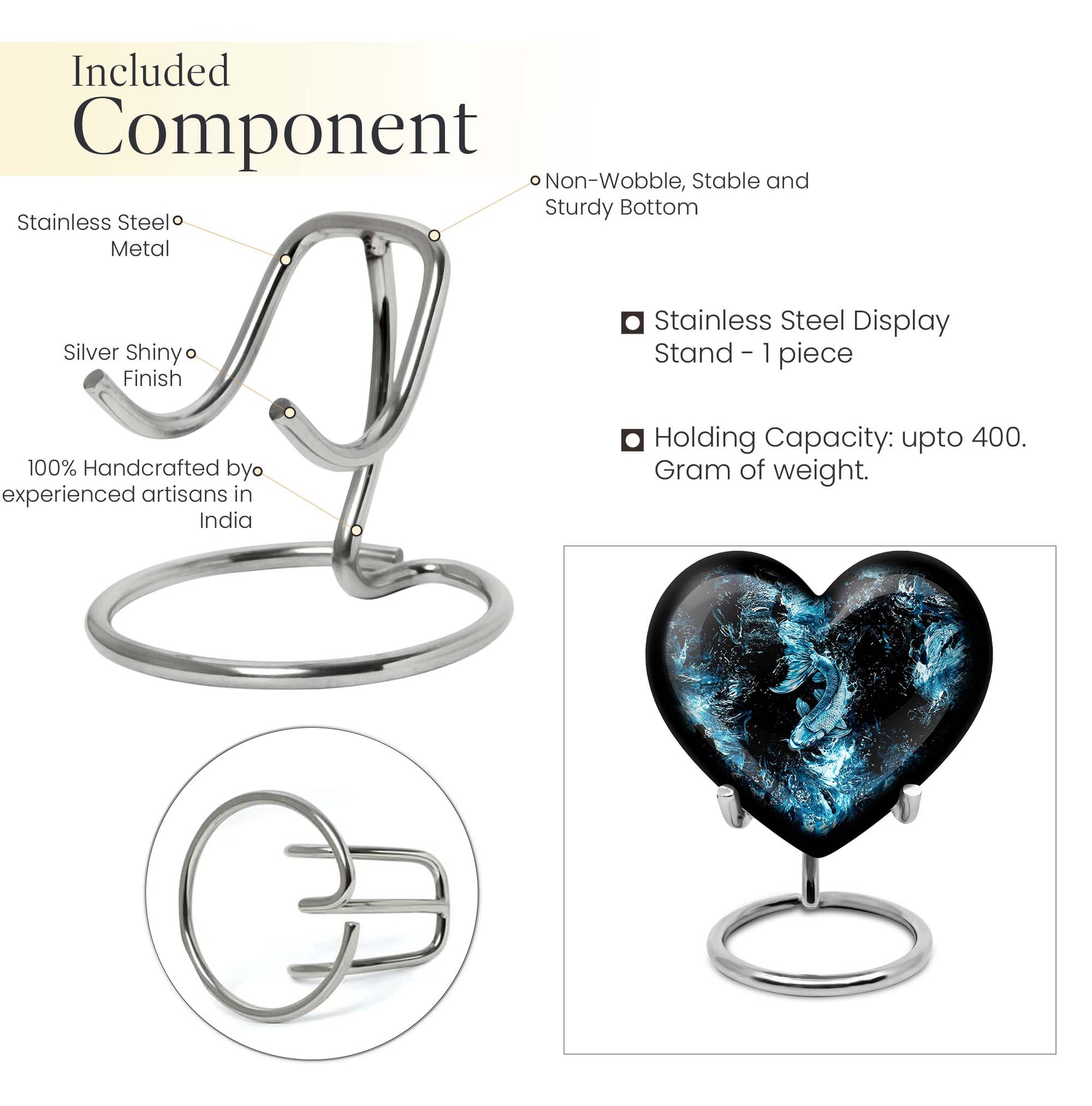 heart-shaped funeral urn for mom