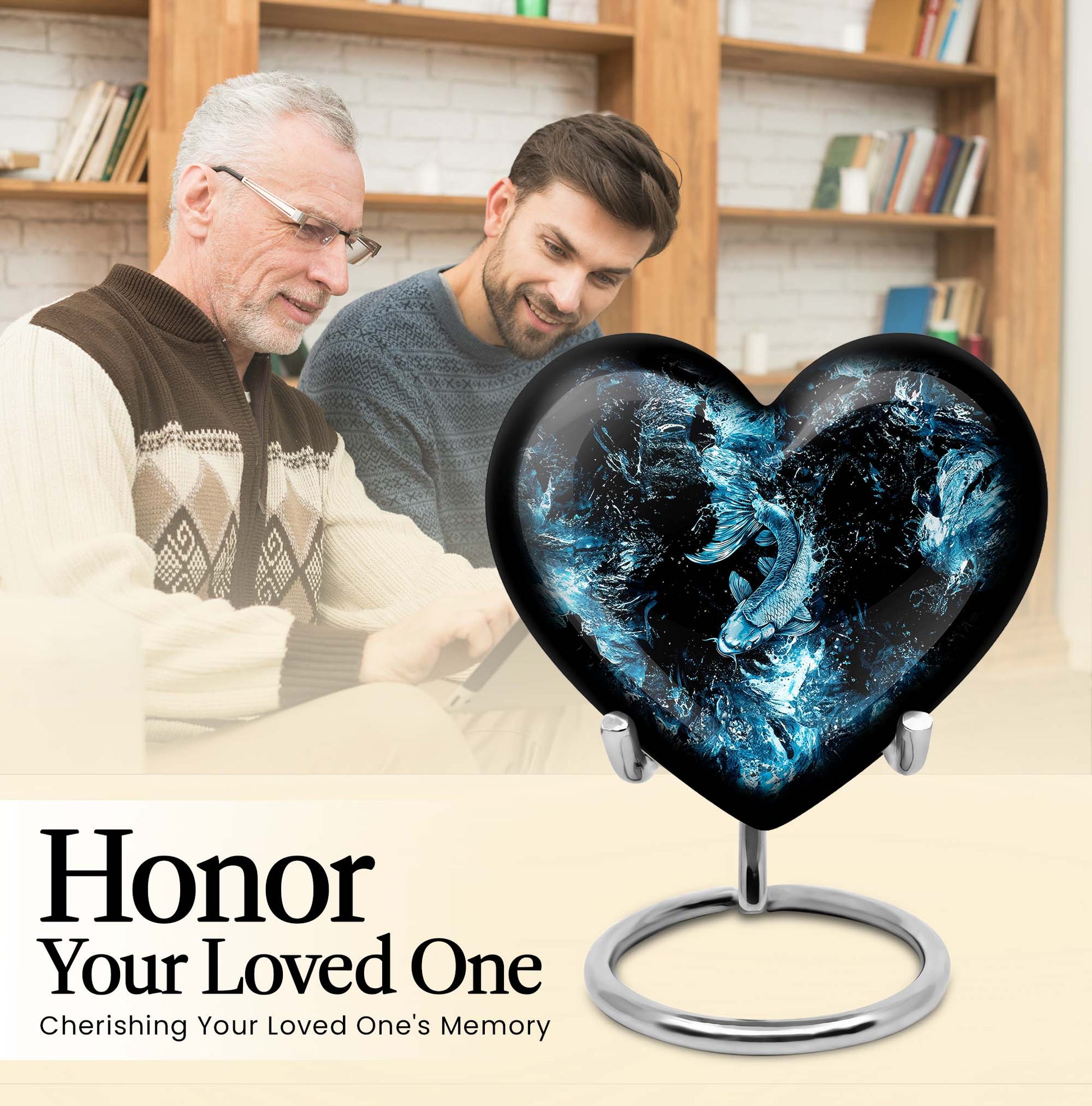heart-shaped funeral urn for mom