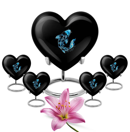 Heart shaped 10-inch burial urn crafted 