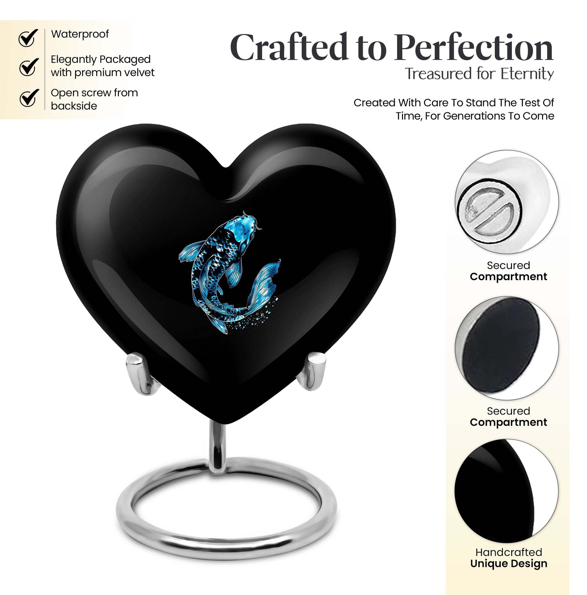 Heart shaped 10-inch burial urn crafted 