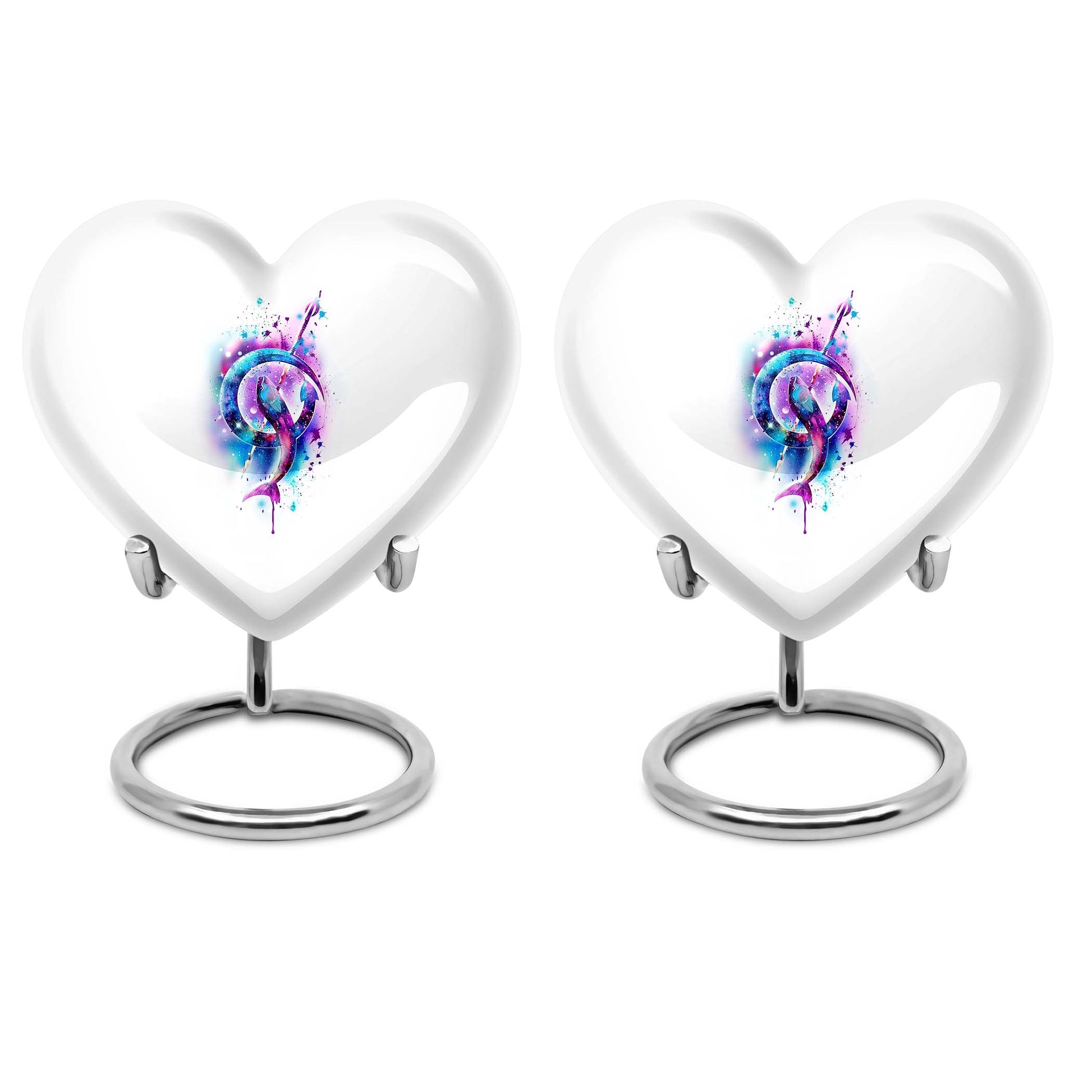 heart-shaped fish memorial urn