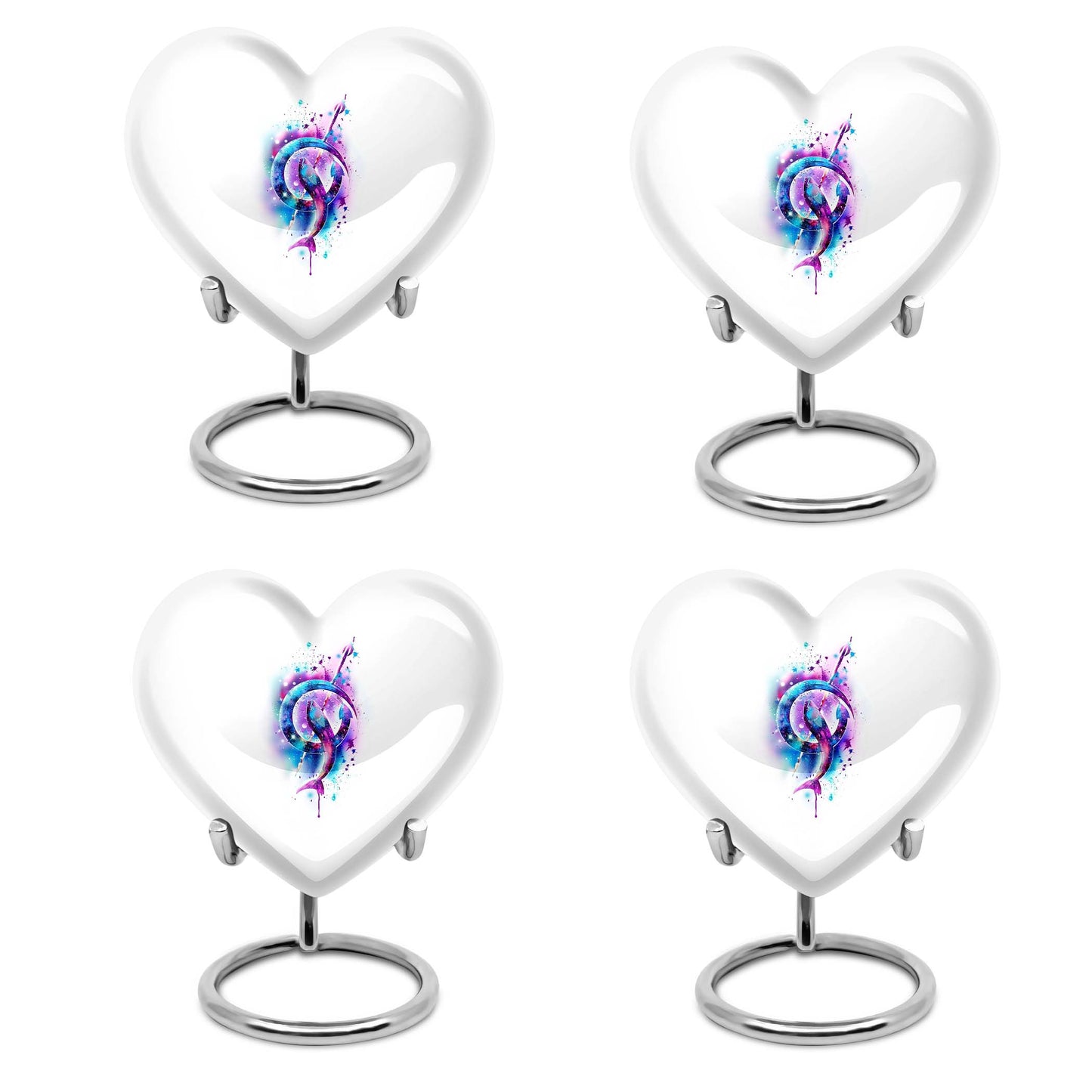 heart-shaped fish memorial urn