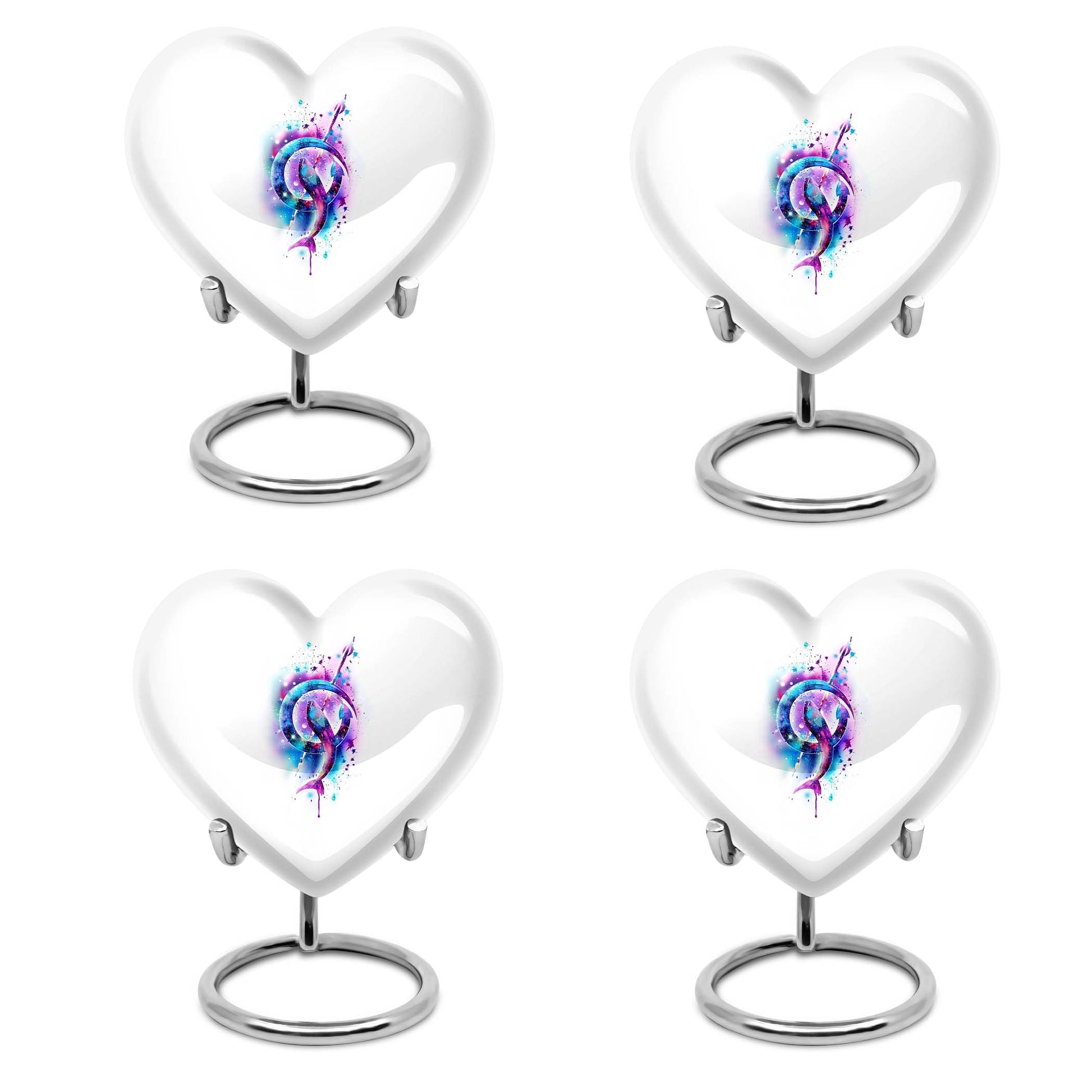 heart-shaped fish memorial urn