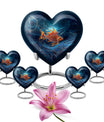 10 Inch heart shaped fish Urn