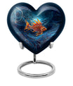 10 Inch heart shaped fish Urn