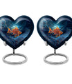 10 Inch heart shaped fish Urn