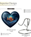 10 Inch heart shaped fish Urn
