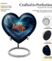 10 Inch heart shaped fish Urn