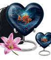 10 Inch heart shaped fish Urn