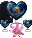 10 Inch heart shaped fish Urn
