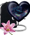10-inch abstract heart design fish urn