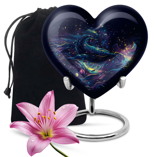 10-inch abstract heart design fish urn