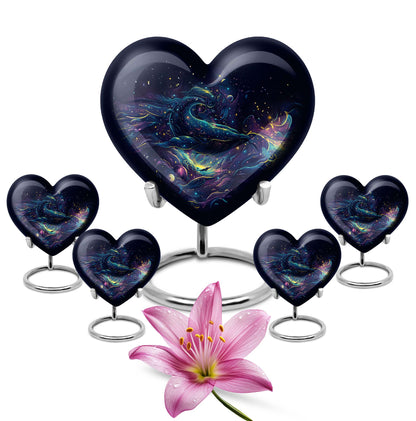 10-inch abstract heart design fish urn