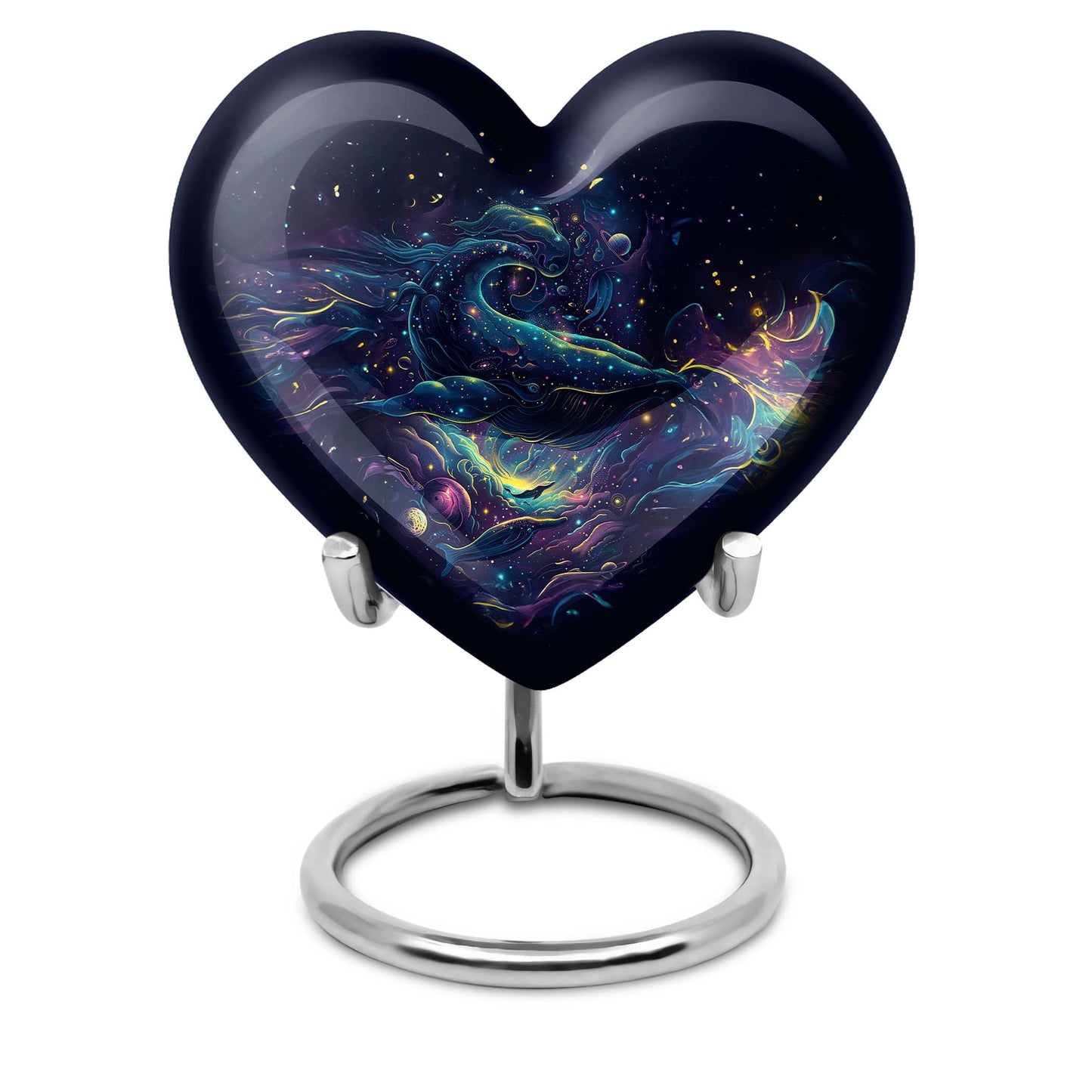 10-inch abstract heart design fish urn