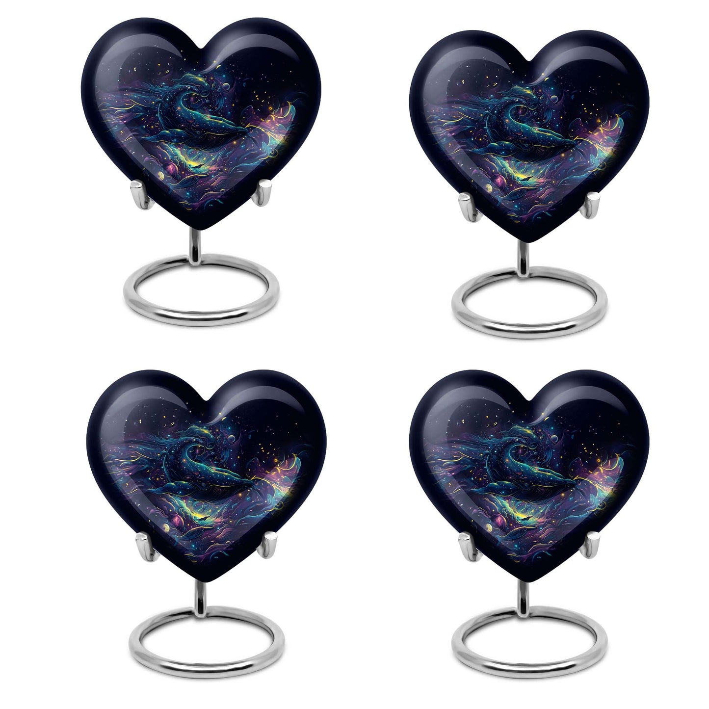 10-inch abstract heart design fish urn
