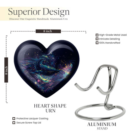 10-inch abstract heart design fish urn
