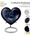 10-inch abstract heart design fish urn