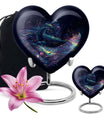 10-inch abstract heart design fish urn