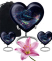 10-inch abstract heart design fish urn