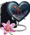  heart urn for ashes, moose walking themed memorial 