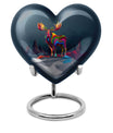  heart urn for ashes, moose walking themed memorial 