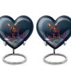  heart urn for ashes, moose walking themed memorial 