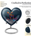  heart urn for ashes, moose walking themed memorial 