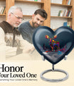  heart urn for ashes, moose walking themed memorial 