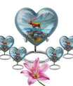 moose walking-themed heart urn