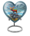 moose walking-themed heart urn