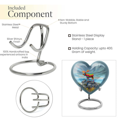 moose walking-themed heart urn
