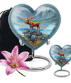 moose walking-themed heart urn