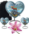 moose walking-themed heart urn