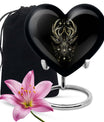 10 inch heart-shaped moose walking urn, 
