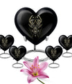 10 inch heart-shaped moose walking urn, 